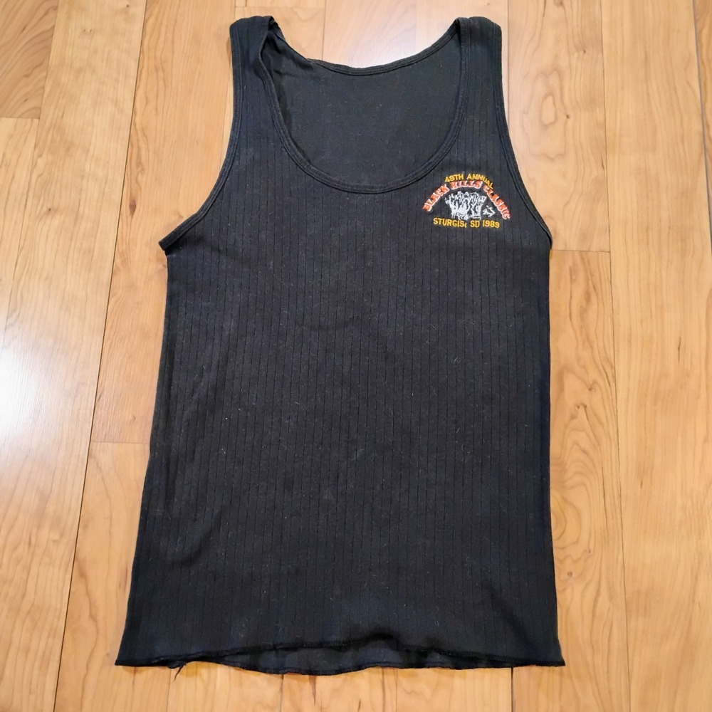 Women's Black Tank Top VTG. Sturgis 49th Annual Black Hills Classic 1989 Logo